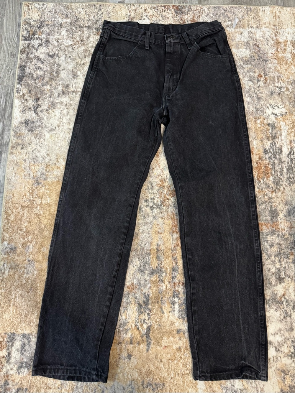 Rustler Men's Straight-Leg Black Jeans